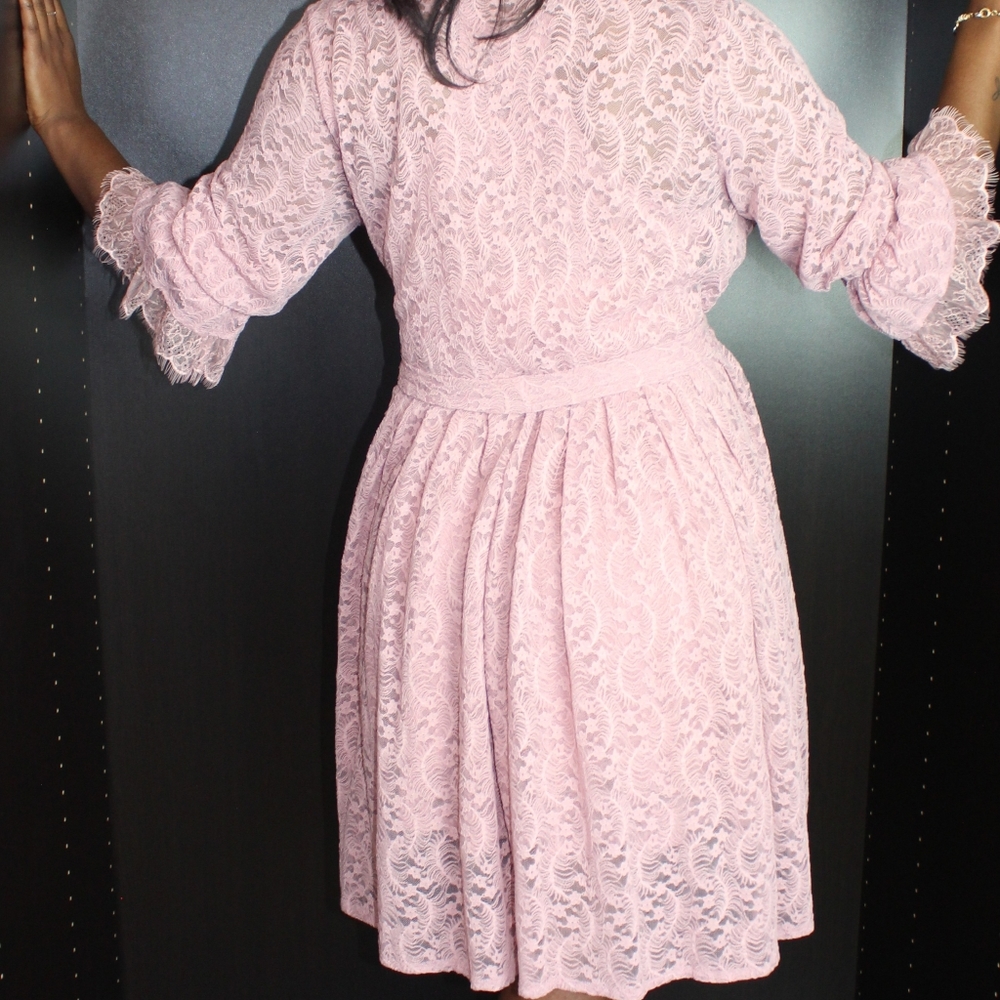 White Lace Robe, or Pink Lace Robe, Plus sizes - Picture 9 of 14